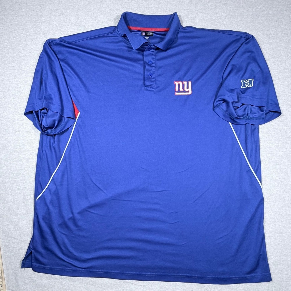 NFL Team Apparel New York Giants Polo Shirt Blue Mens 4XT Big & Tall Snags